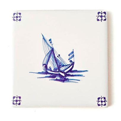 Изразец Голландский. Парусник 8