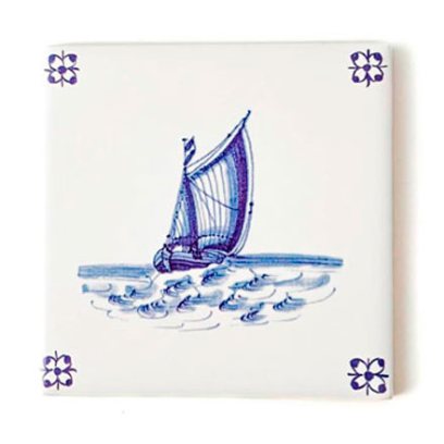 Изразец Голландский. Парусник 9