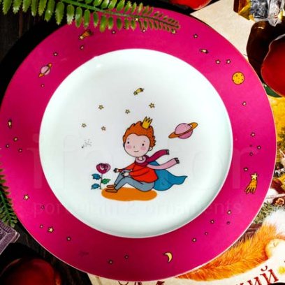 Тарелка плоская Маленький принц. Черничный