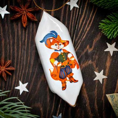 Елочная игрушка Конфета 9 Кот в сапогах