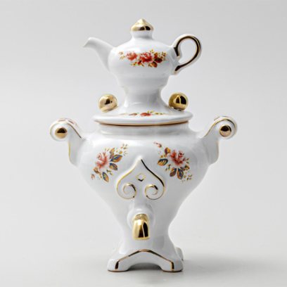 Чайница Самовар Тульский с деколью Самовар