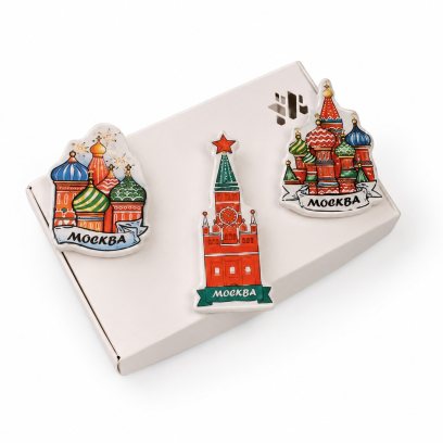 Набор елочных игрушек в подарочной коробке «Москва Златоглавая» Майолика
