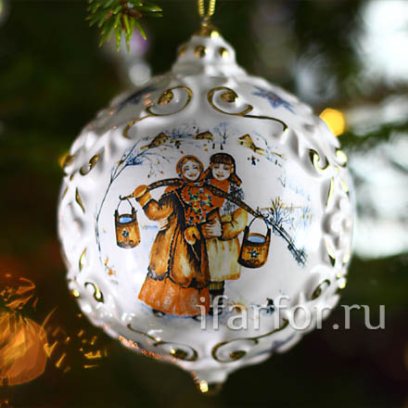 Елочная игрушка Шар Зимние забавы