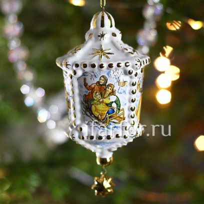 Елочная игрушка Фонарик с бусинками Зимние забавы