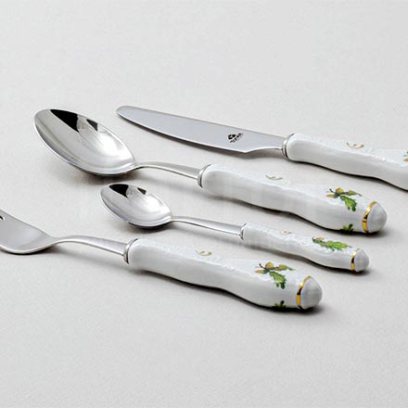 Набор столовых приборов с отводкой золото, платина Бернадотт Охота 6/24 Бернадотт