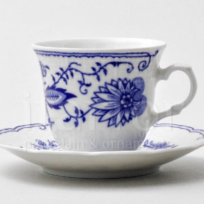 Чашка с блюдцем чайная Луковичный узор. Синий лук 1/2 Натали