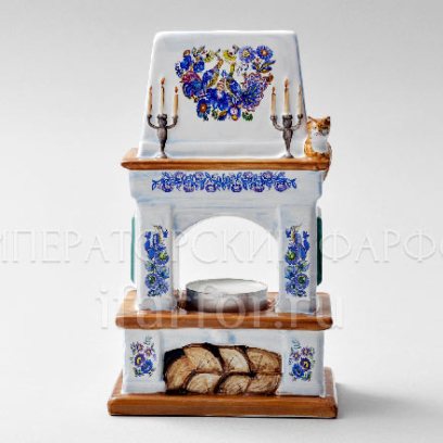 Подсвечник Камин Гжель