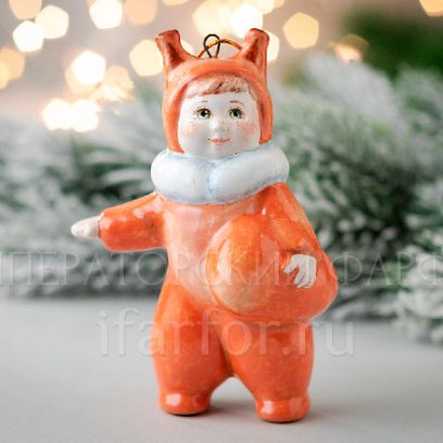 Елочная игрушка Малышка Белочка