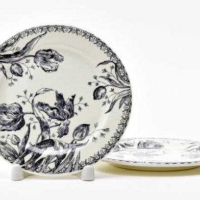 Набор мини тарелок десертный TULIPES NOIRES GIEN Шампань