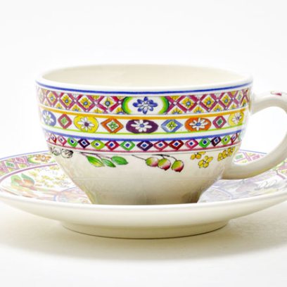 Чашка с блюдцем чайная BAGATELLE 1/2 GIEN Шампань