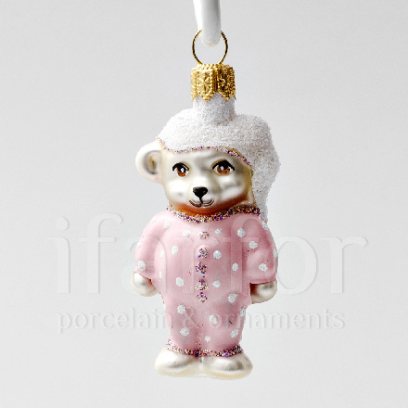 Елочная игрушка Медвежонок в розовой пижаме