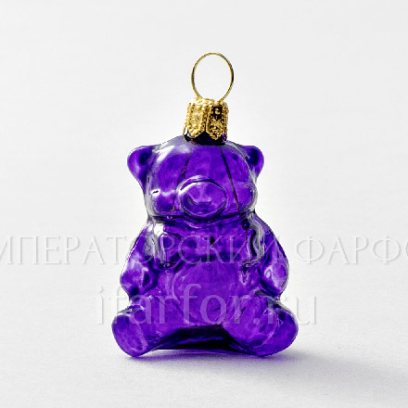 Елочная игрушка Леденцовый мишка (фиолетовый)
