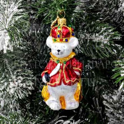 Елочная игрушка в подарочной коробке «Мышиный король» Стекло. 100 мм.