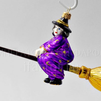 Елочная игрушка Ведьма на метле