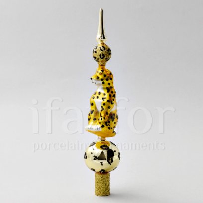 Елочная игрушка Верхушка для елки Леопард