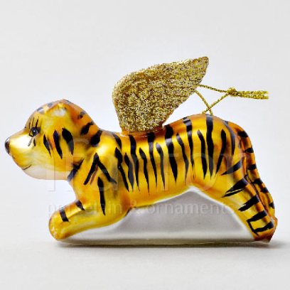Елочная игрушка Тигр с золотыми крыльями