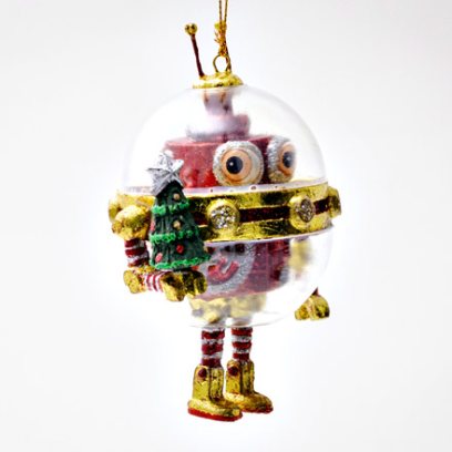 Елочная игрушка Рождественский робот с елкой 1