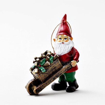 Елочная игрушка Гном с тачкой 2