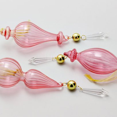 Набор елочных игрушек в подарочной коробке Розовый Веретено