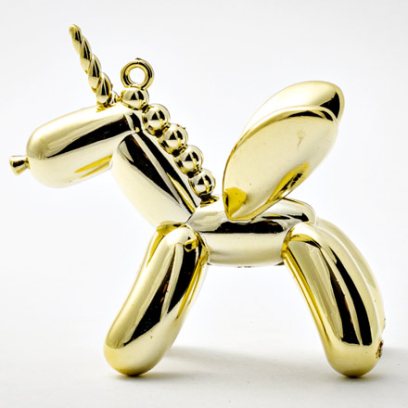 Елочная игрушка Единорог золотистый