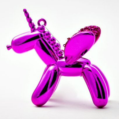 Елочная игрушка Единорог розовый