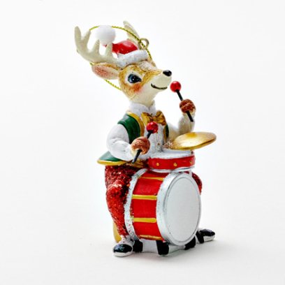 Елочная игрушка Олень с барабаном