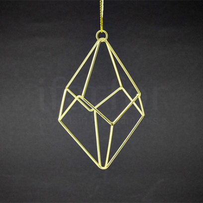 Елочная игрушка Проволочный бриллиант золотой 1