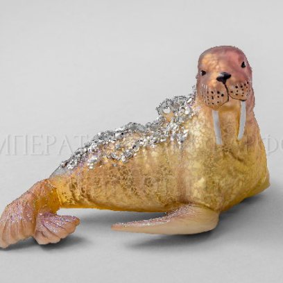 Елочная игрушка «Морж» Форма: Морж. Стекло, пластик. 125 мм.