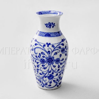 Ваза «Alte Ranke blau» Форма: Marie-Luise 1150. Твердый фарфор. 150 мм.