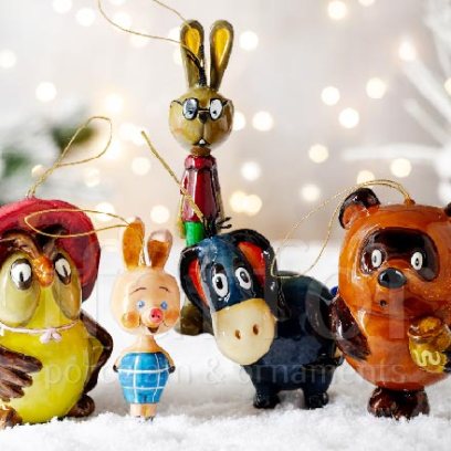 Набор елочных игрушек в подарочной коробке Винни пух. Подходящая компания