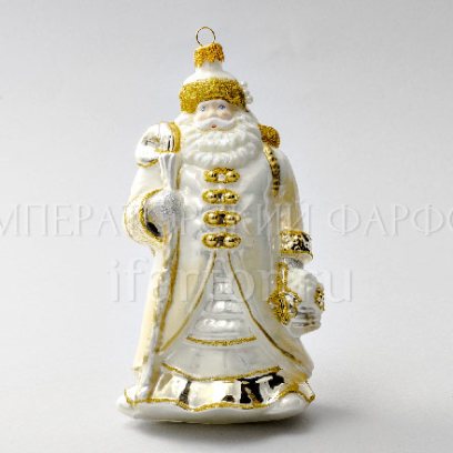 Елочная игрушка «Дед Мороз с корзиной винограда» Стекло. 170 мм.
