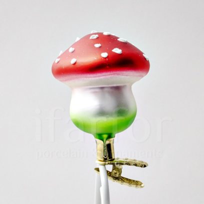 Елочная игрушка Грибы. Маленький круглый мухомор