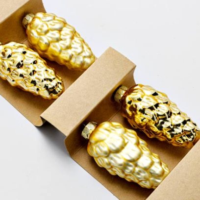 Набор елочных игрушек Золото инков Шишка