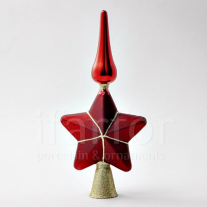 Елочная игрушка Верхушка для елки Звезда с пикой. Красная