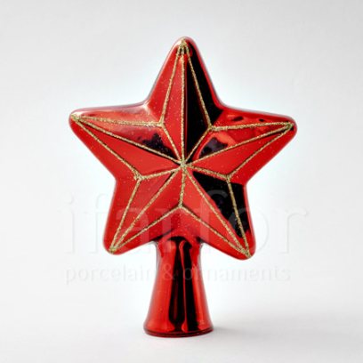 Елочная игрушка Верхушка для елки Звезда красная