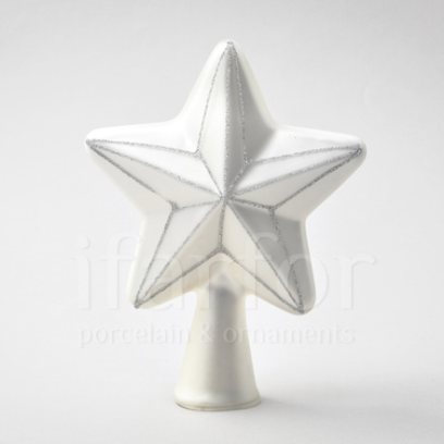Елочная игрушка Верхушка для елки Звезда белая
