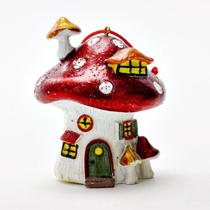 Елочная игрушка Мухоморчик-теремок 3