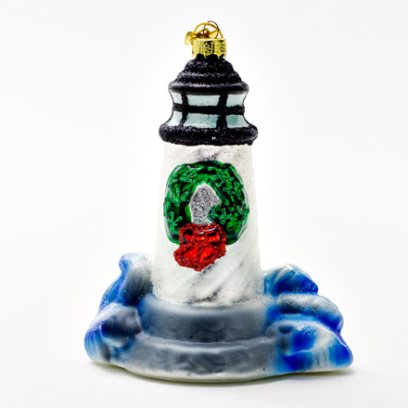 Елочная игрушка Маяк белый