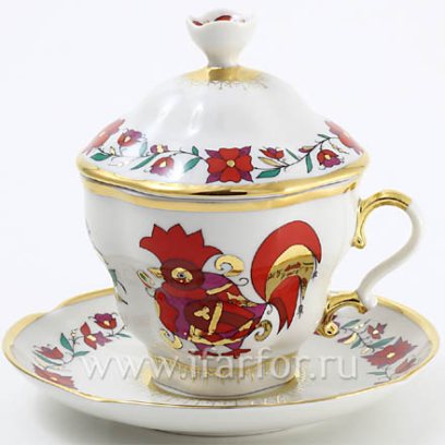 Чашка с блюдцем и крышкой чайный Сувенир Подарочная-2