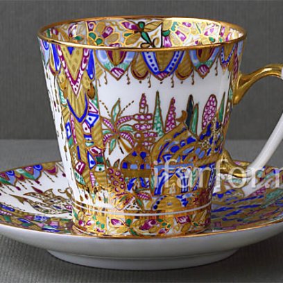 Чашка с блюдцем Дары востока 1/2 Черный кофе