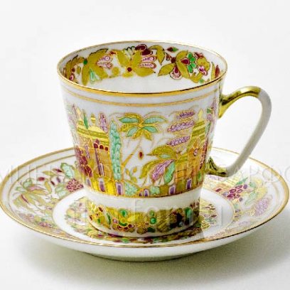 Чашка с блюдцем кофейная Пейзажный фриз 1/2 Черный кофе