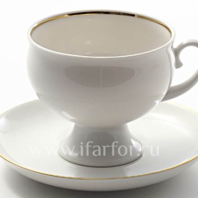 Чашка с блюдцем чайная Золотая лента 1/2 Классическая