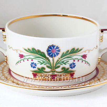 Чашка бульонная с блюдцем бульонная Замоскворечье 1/2 Гербовая