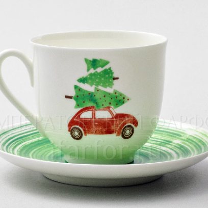 Чашка с блюдцем Машинка 1/2 Ландыш