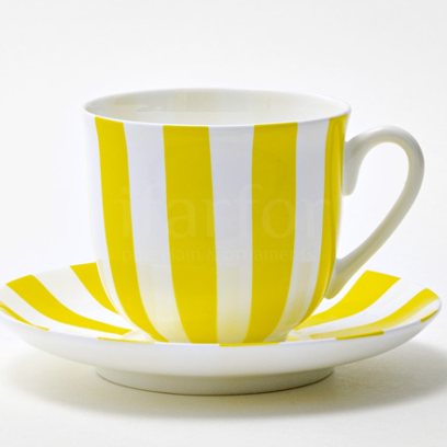Чашка с блюдцем Да и нет (желтый) 1/2 Ландыш
