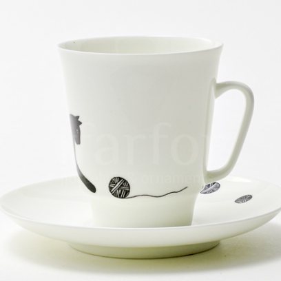 Чашка с блюдцем кофейная Веселый клубочек 1/2 Майская