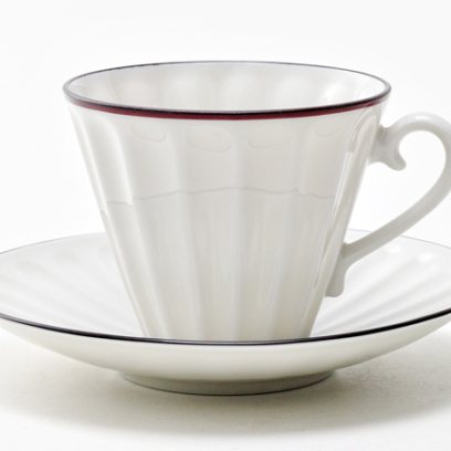 Чашка с блюдцем чайная «Художественная отводка 1» 1/2 Форма: Лучистая. Твердый фарфор. 235 мл.