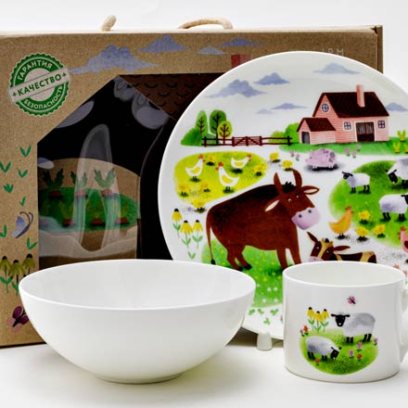 Комплект детский в подарочной коробке На ферме 1/3 Восточная