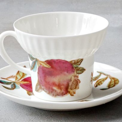 Чашка с блюдцем чайная «Гранаты» 1/2