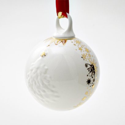 Елочная игрушка в подарочной коробке Шар с елкой Звездопад